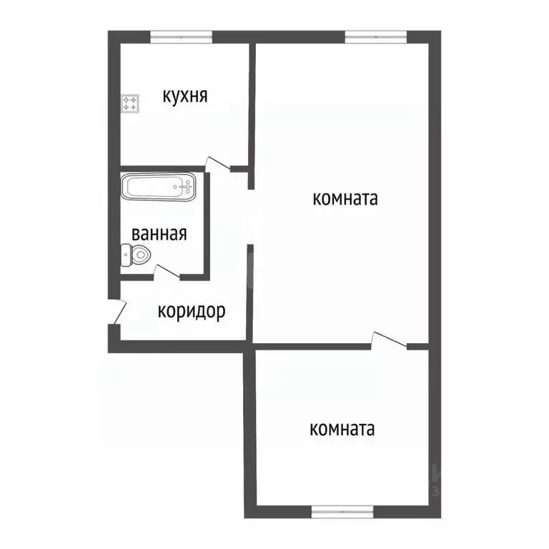 2-к кв. Курганская область, Курган Станционная ул., 14 (42.0 м) - Фото 1