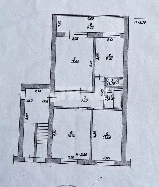 3-к кв. Краснодарский край, Кореновск ул. Щорса, 67А (60.0 м) - Фото 2