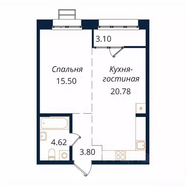 1-к кв. Иркутская область, Иркутск Байкальская ул., 246Б (47.8 м) - Фото 1