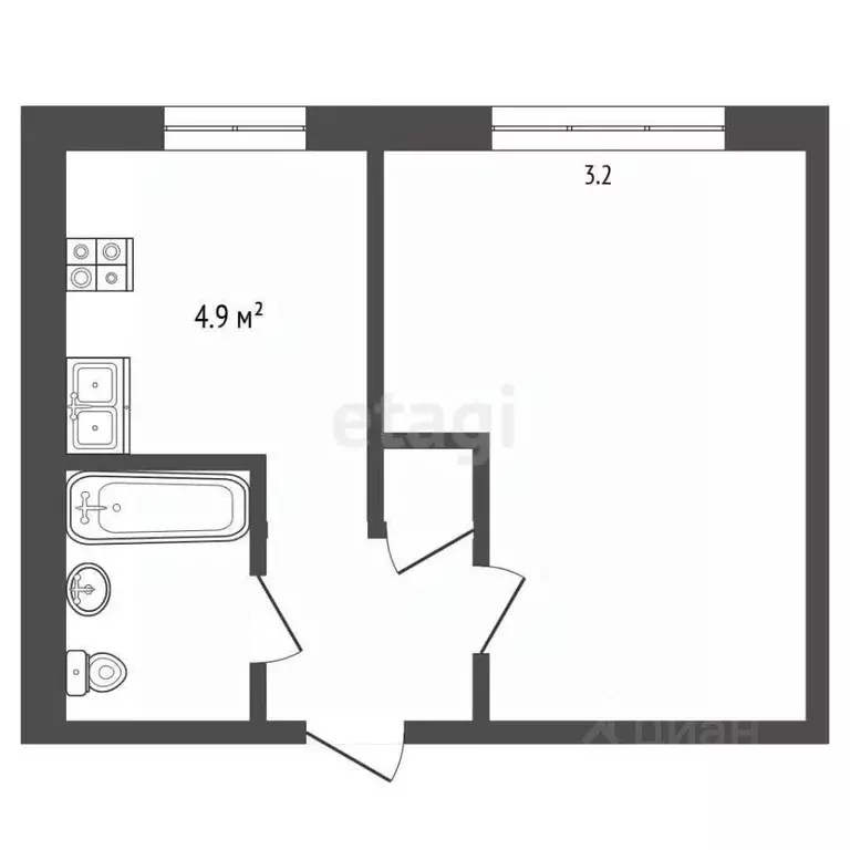 1-к кв. Марий Эл, Йошкар-Ола Якова Эшпая ул., 166А (20.9 м) - Фото 1
