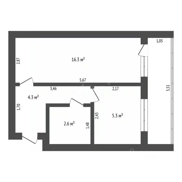 Комната Амурская область, Благовещенск Комсомольская ул., 61 (24.4 м) - Фото 2