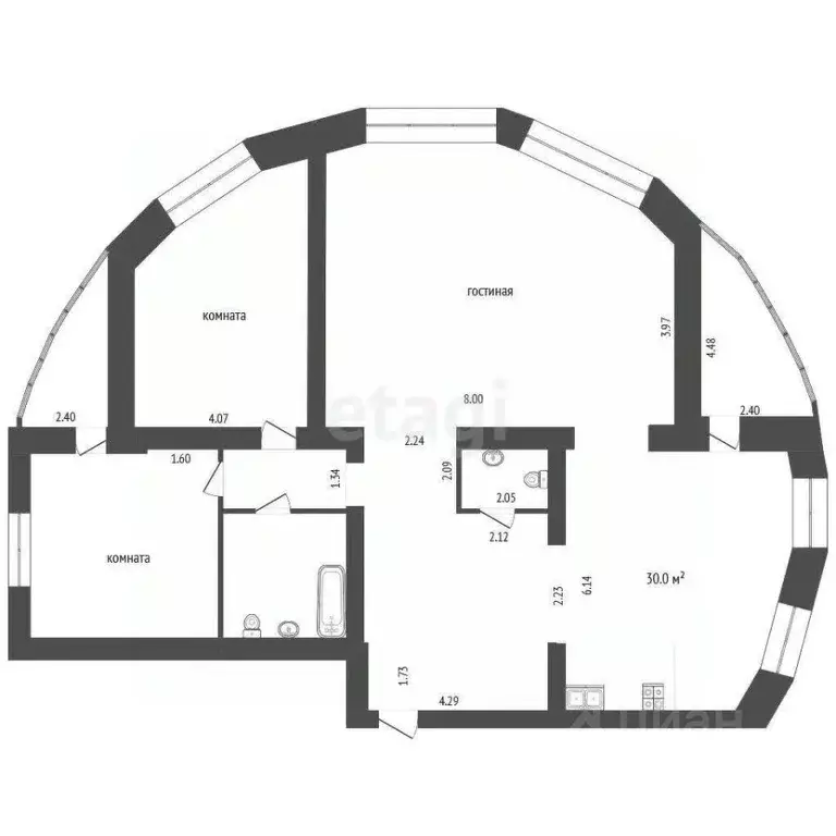 3-к кв. Тамбовская область, Тамбов ул. Максима Горького, 31к1 (160.4 ... - Фото 1