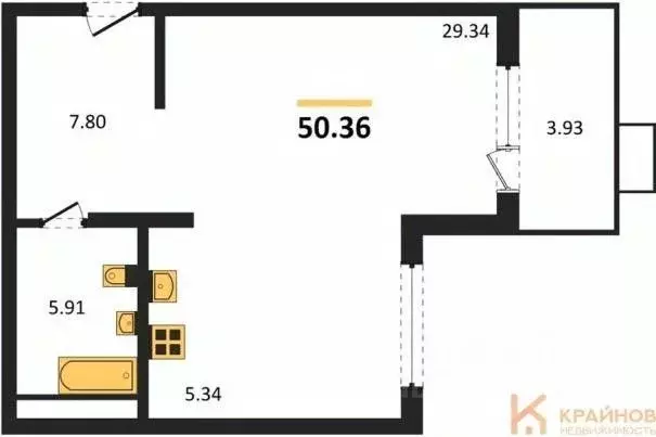 1-к кв. Воронежская область, Воронеж наб. Чуева, 7 (50.36 м) - Фото 0