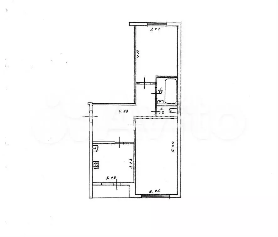 2-к. квартира, 54 м, 1/5 эт. - Фото 0