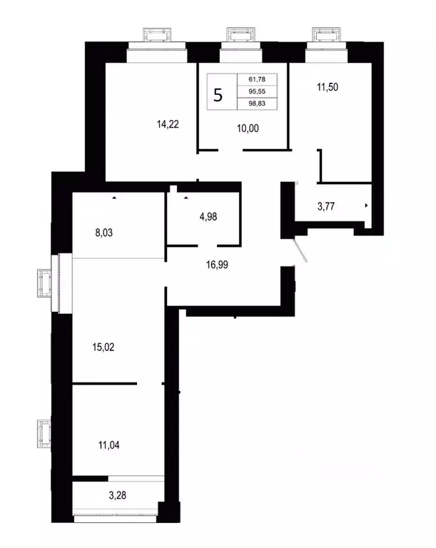 5-к кв. Волгоградская область, Волгоград ул. Землячки, 60 (98.83 м) - Фото 1