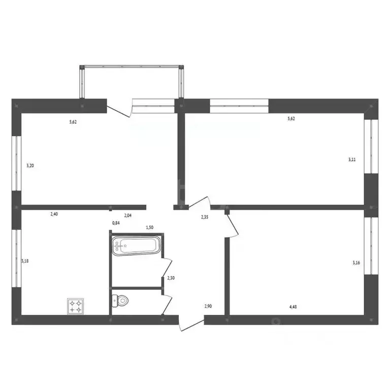 3-к кв. Амурская область, Белогорск Северная ул., 14 (70.3 м) - Фото 2