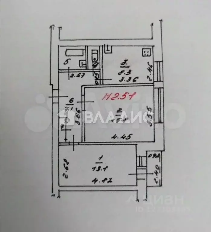 2-к кв. Краснодарский край, Ейск ул. Свердлова, 126 (48.3 м) - Фото 2
