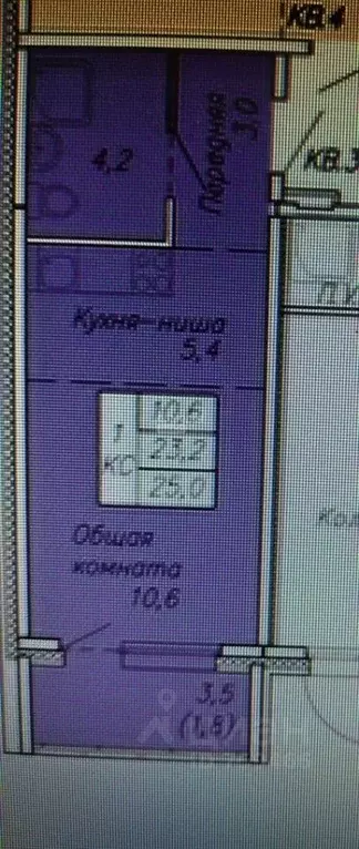 Студия Новосибирская область, Новосибирск ул. Связистов, 13/2 (23.0 м) - Фото 1