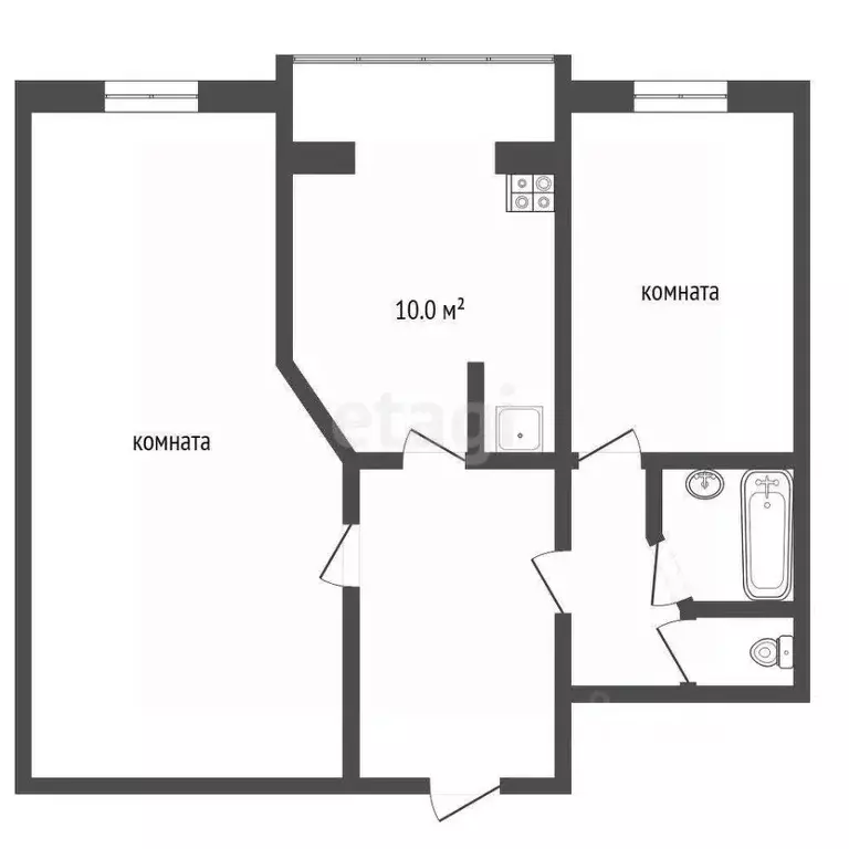 2-к кв. Ярославская область, Рыбинск Крестовая ул., 135 (53.3 м) - Фото 1