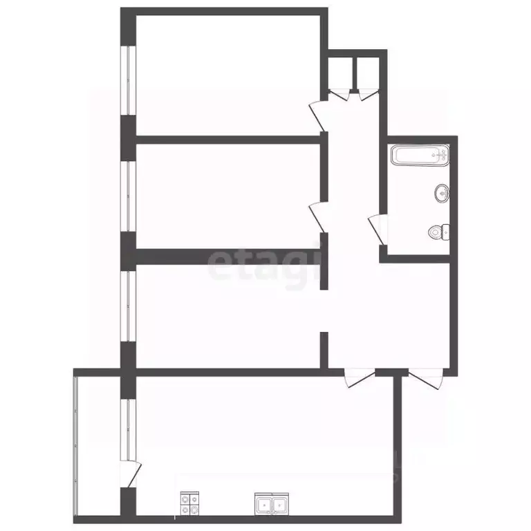 3-к кв. Саха (Якутия), Якутск ул. Федора Попова, 2 (63.0 м) - Фото 2