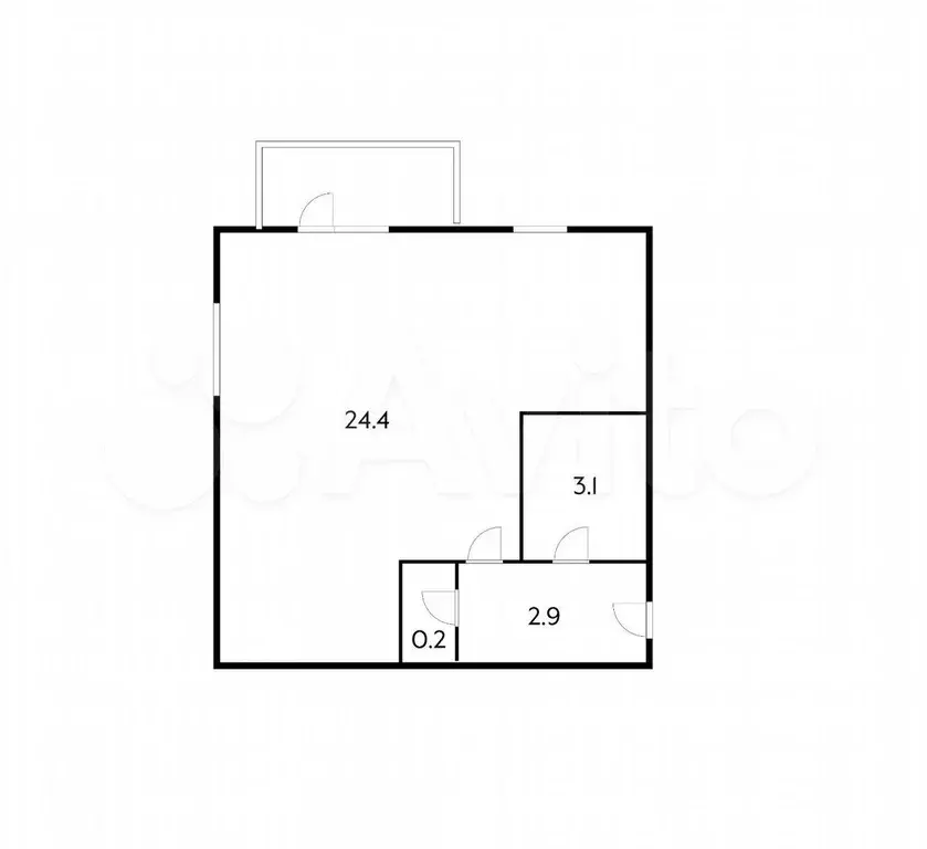 1-к. квартира, 31,7 м, 5/5 эт. - Фото 0
