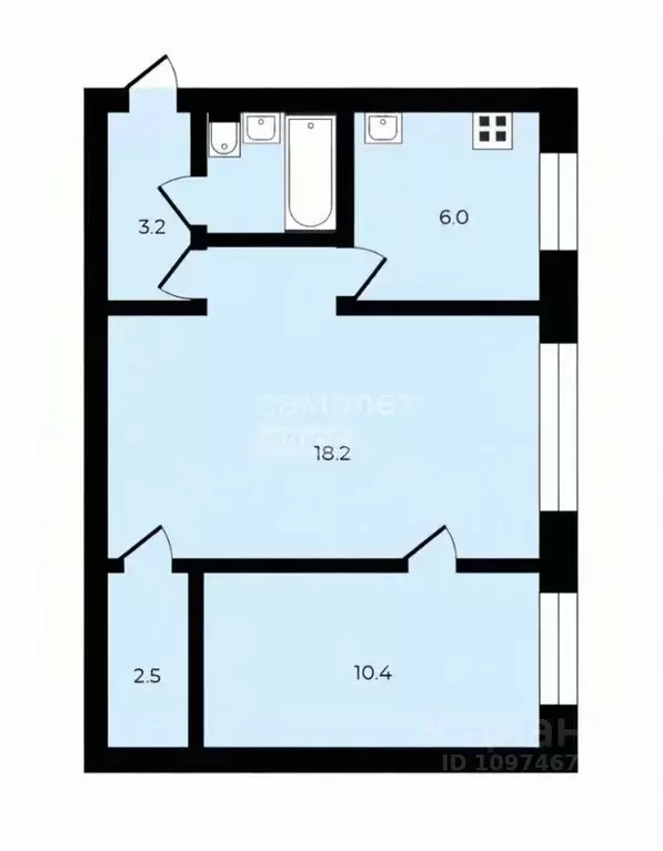 2-к кв. Ленинградская область, Гатчина ул. Лейтенанта Шмидта, 14 (43.2 ... - Фото 2