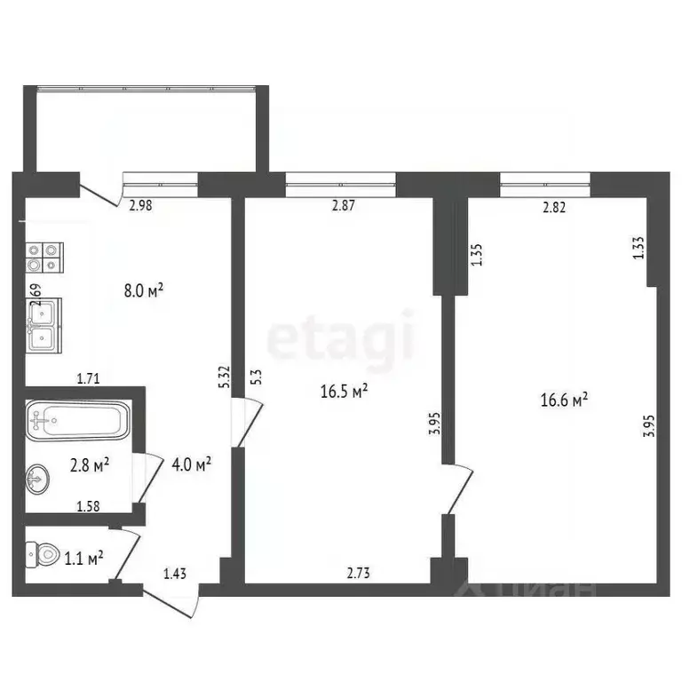 2-к кв. Кемеровская область, Юрга Фестивальная ул., 4 (49.0 м) - Фото 0