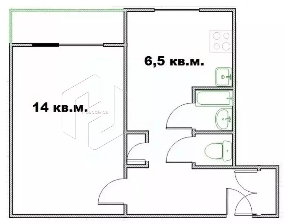 1-к кв. Мордовия, Саранск ул. Косарева, 41к2 (32.7 м) - Фото 1