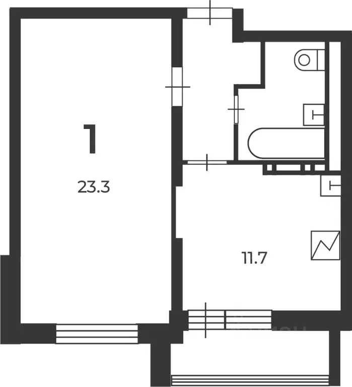 1-к кв. Москва пер. Пересветов, 9 (47.5 м) - Фото 2