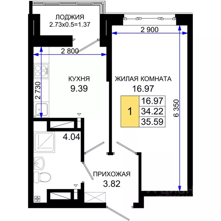 1-к кв. Ростовская область, Ростов-на-Дону Элеваторный пер., 6/2А ... - Фото 0