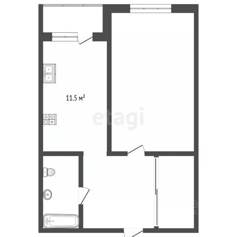 1-к кв. Краснодарский край, Анапа Краснодарская ул., 66Г (34.1 м) - Фото 2