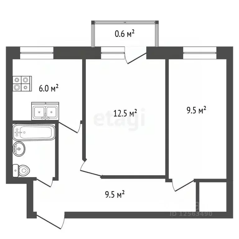 2-к кв. Воронежская область, Воронеж ул. Моисеева, 1 (40.8 м) - Фото 2