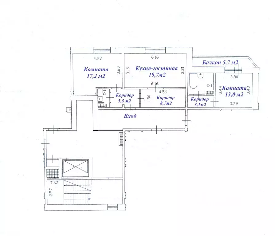 2-к кв. Санкт-Петербург просп. Юрия Гагарина, 77 (73.8 м) - Фото 2
