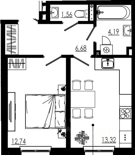 1-к кв. Ленинградская область, Тосненский район, Форносовское ... - Фото 1