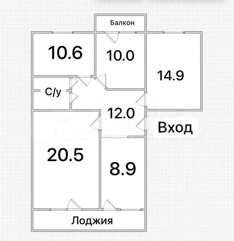 4-к. квартира, 84,6 м, 5/5 эт. - Фото 0