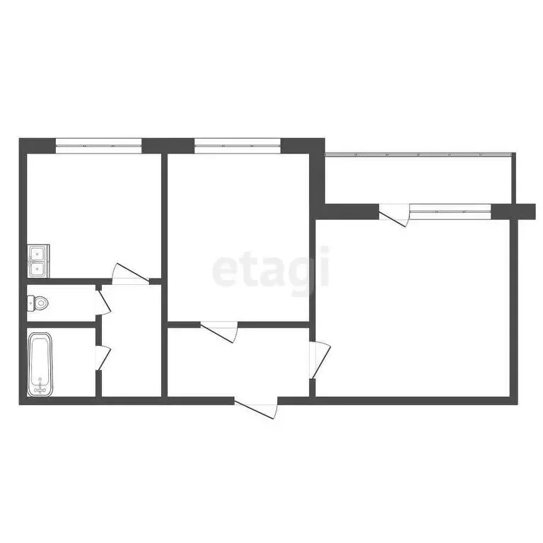 2-комнатная квартира: Чебаркуль, улица Карпенко, 15 (50.8 м) - Фото 1