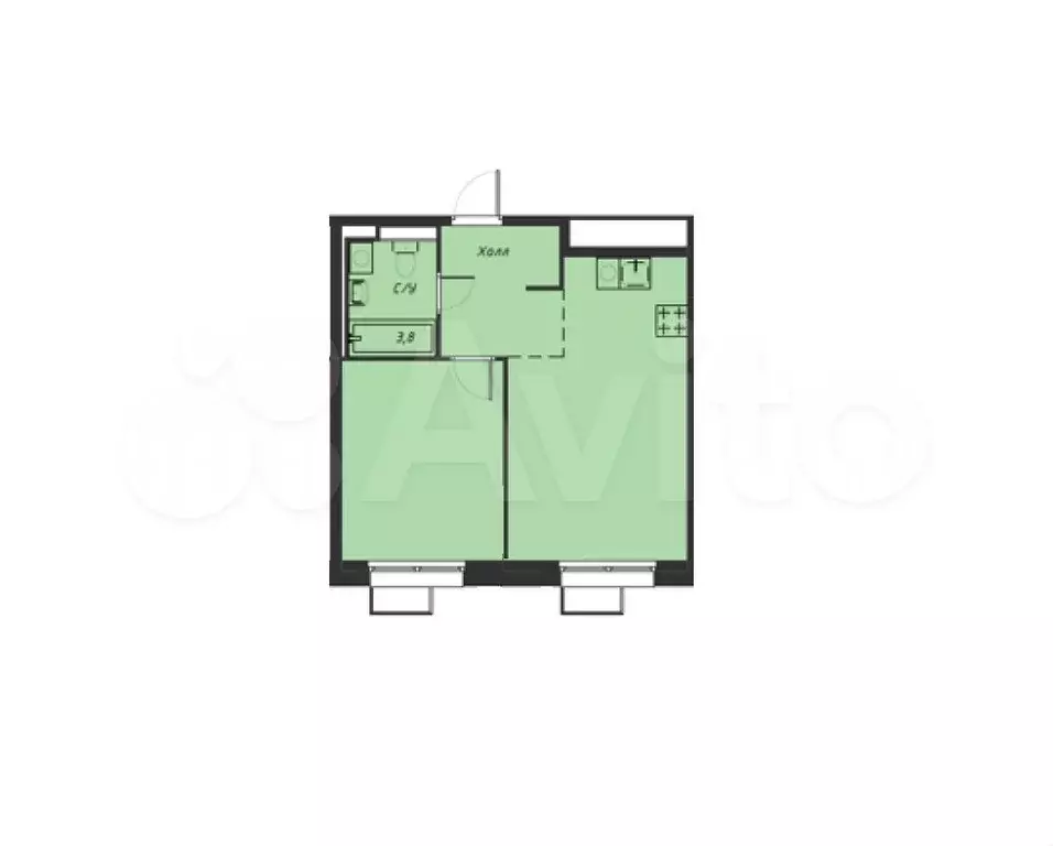 1-к. квартира, 40 м, 11/25 эт. - Фото 0