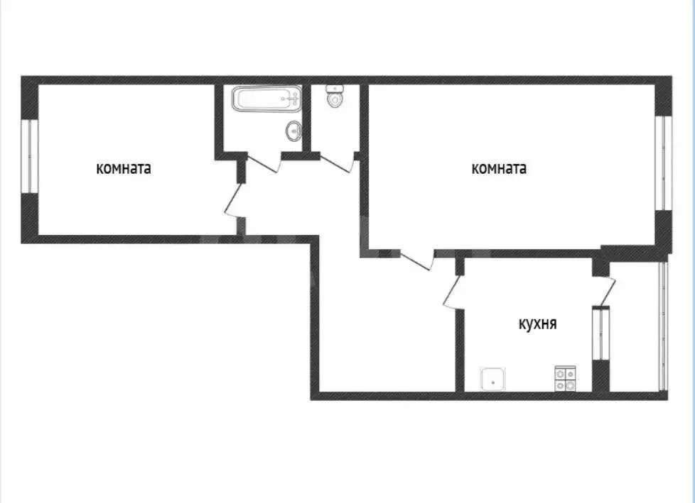 2-комнатная квартира: Кириши, Плавницкий бульвар, 18 (51.8 м) - Фото 1