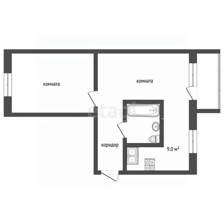 2-к кв. Свердловская область, Первоуральск ул. Ленина, 13А (42.3 м) - Фото 1