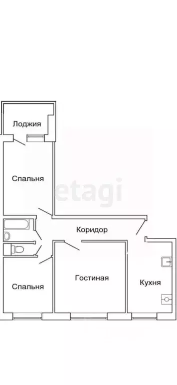 3-к кв. Тульская область, Тула Литейная ул., 32 (64.3 м) - Фото 1