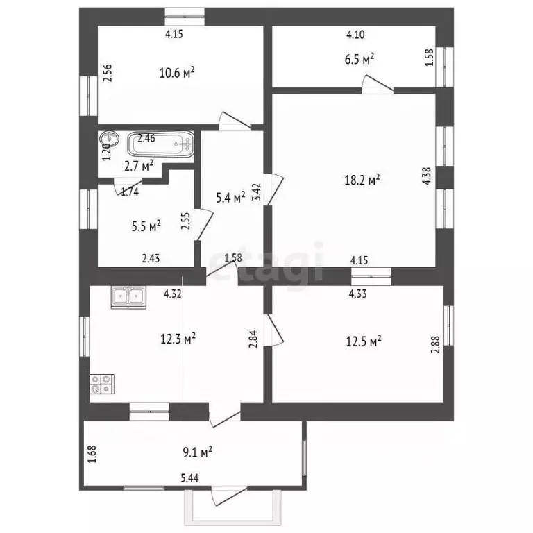 Дом в Башкортостан, Стерлитамак Комсомольский мкр, ул. Парковая (83 м) - Фото 1