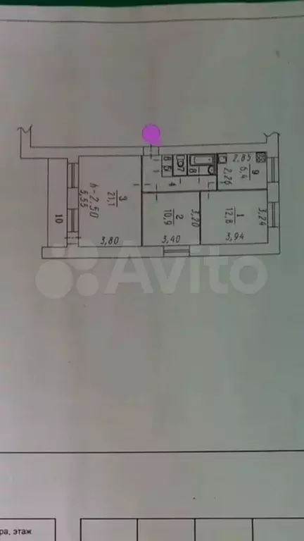 3-к. квартира, 61 м, 4/9 эт. - Фото 0