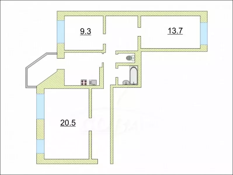 3-комнатная квартира: Тюмень, улица Муравленко, 7 (77.5 м) - Фото 1