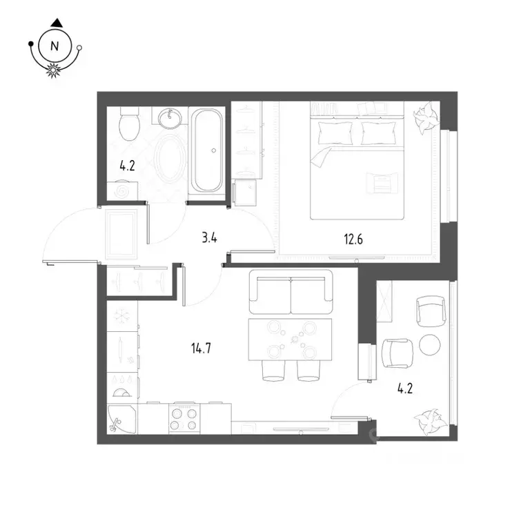 1-к кв. Омская область, Омск Зеленая река мкр, 1 (37.0 м) - Фото 0