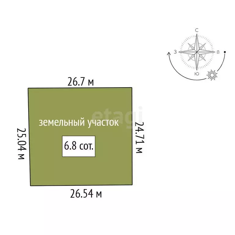 Участок в посёлок Плодопитомник, Привольная улица (6.8 м) - Фото 1