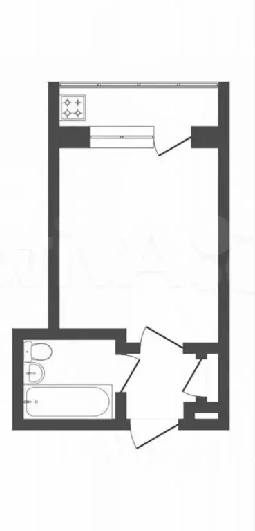 Студия Тюменская область, Тюмень Олимпийская ул., 12 (21.0 м) - Фото 2