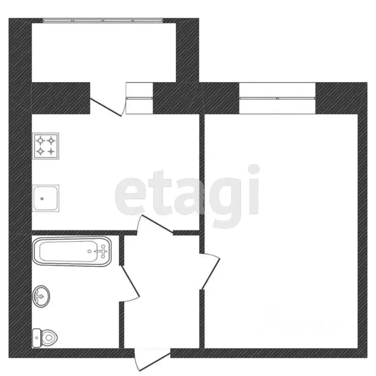 1-к кв. Костромская область, Кострома Индустриальная ул., 21 (26.7 м) - Фото 2