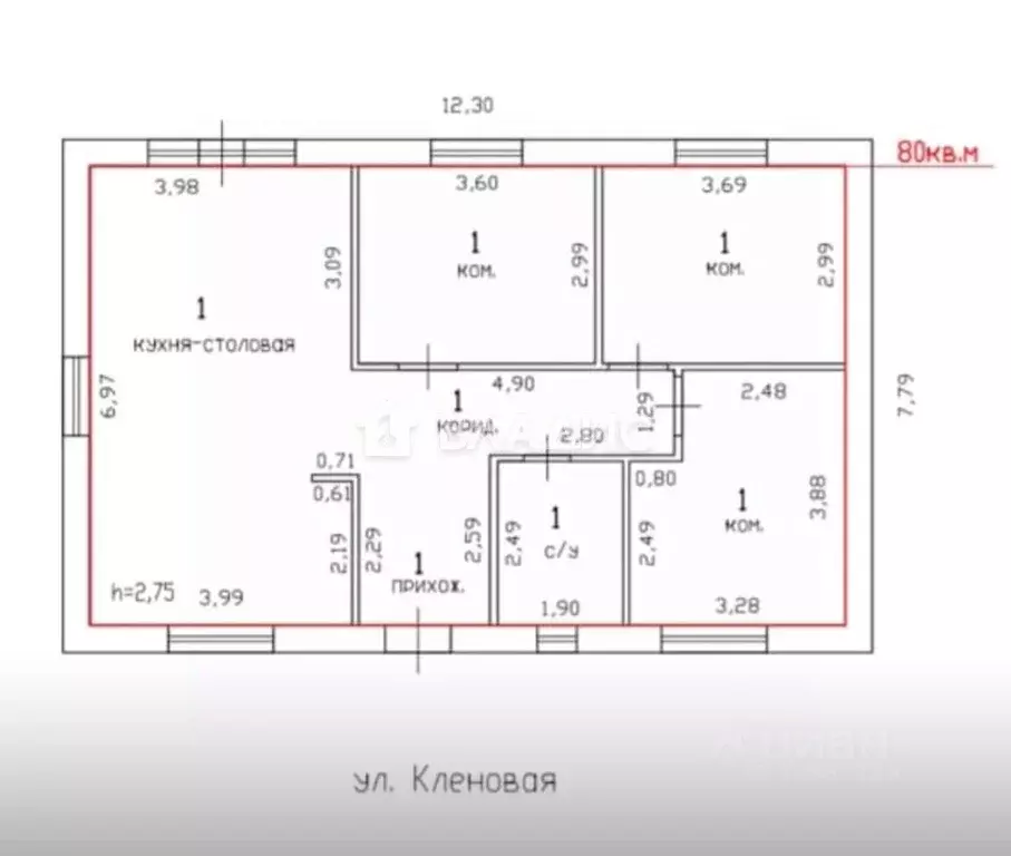 Дом в Пензенская область, с. Бессоновка ул. Кленовая, 29 (80 м) - Фото 2