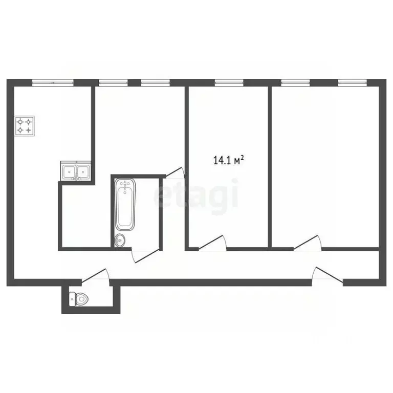 Комната Санкт-Петербург просп. Большой Васильевского острова, 62 (14.0 ... - Фото 1