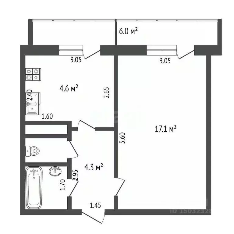 1-к кв. Нижегородская область, Выкса ул. Лизы Чайкиной, 16 (32.8 м) - Фото 1