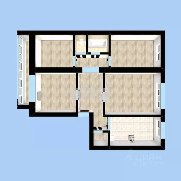 4-к кв. Башкортостан, Стерлитамак Михайловский мкр, ул. Шафиева, 29 ... - Фото 2