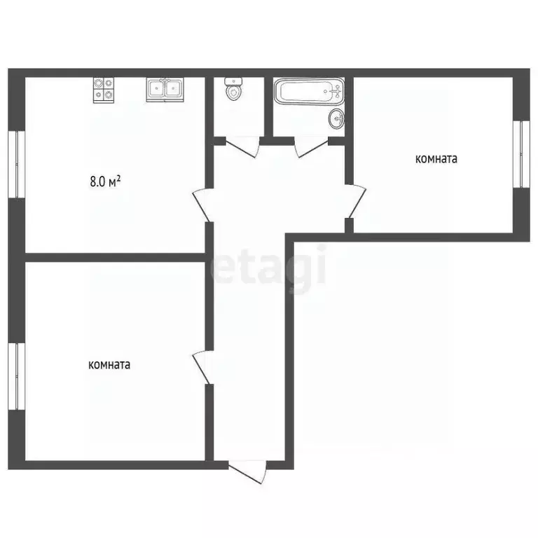 3-к кв. Московская область, Серпухов Красный Текстильщик мкр,  (83.0 ... - Фото 2