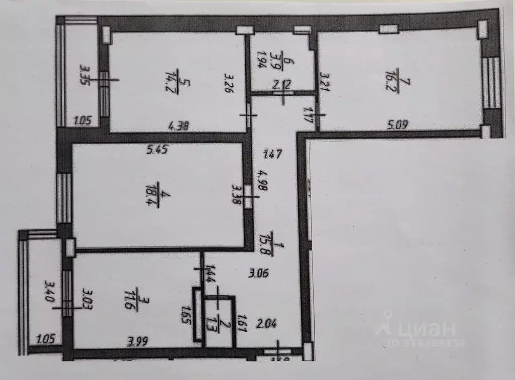 3-к кв. Ставропольский край, Ставрополь ул. Южный обход, 1/1 (89.0 м) - Фото 2