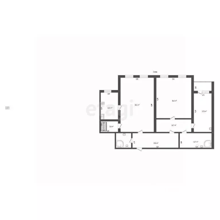 4-к кв. Омская область, Омск ул. 2-я Кольцевая, 3к1 (183.0 м) - Фото 1