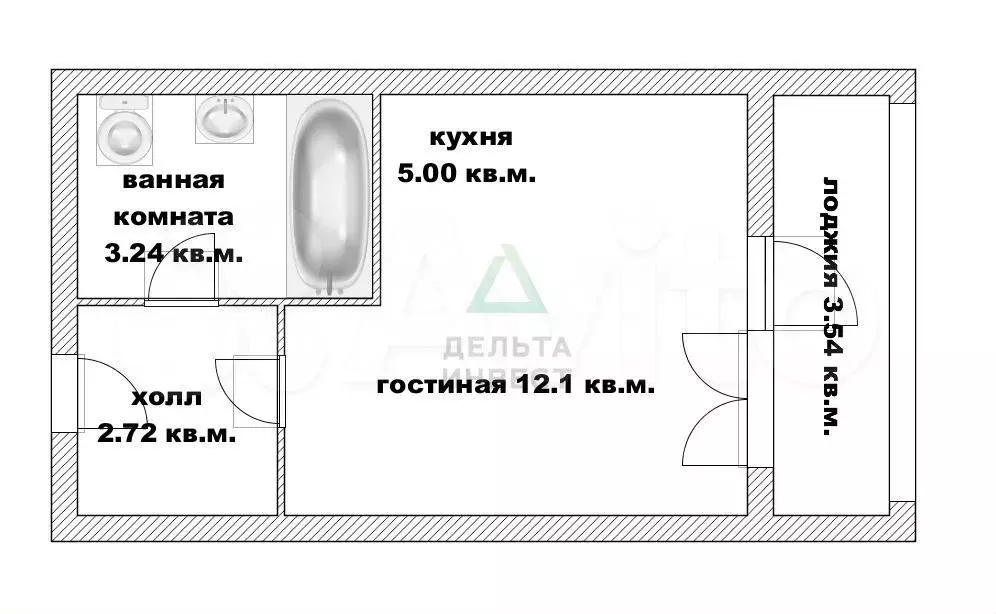 Квартира-студия, 25,1 м, 15/18 эт. - Фото 1