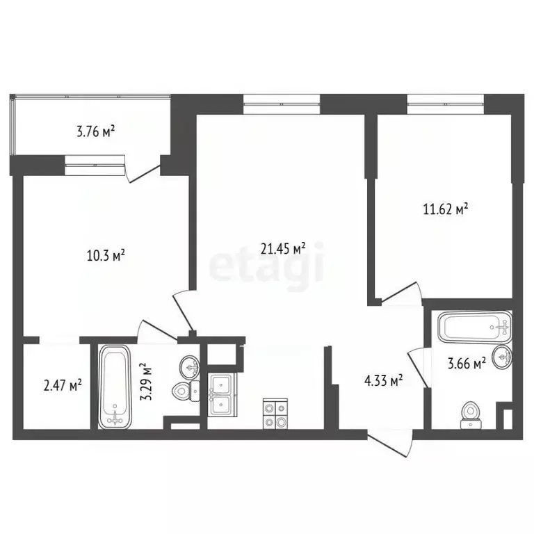 2-к кв. Москва Люблинская ул., 72к3 (59.0 м) - Фото 2