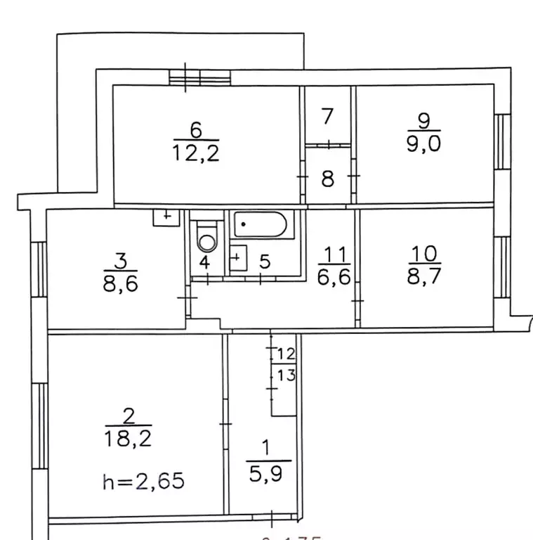 Продаётся 4-к квартира, 76.9 м - Фото 1