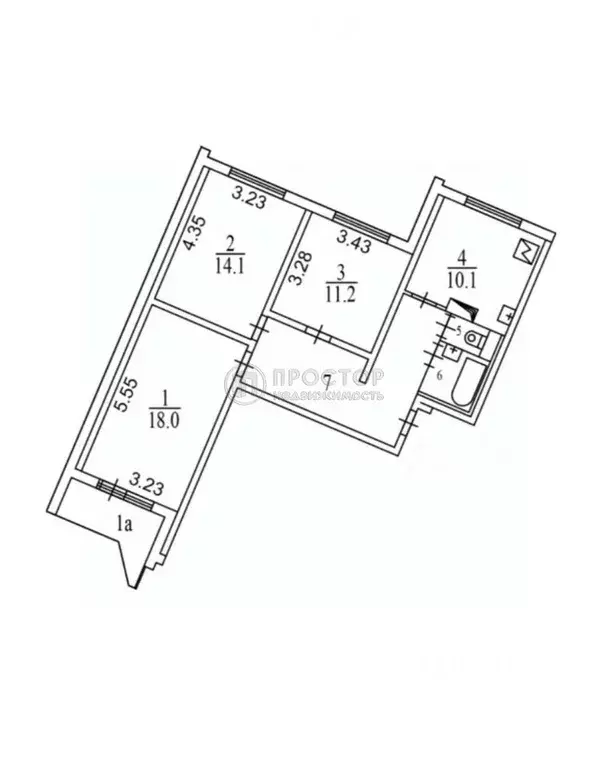 3-к кв. Москва Братиславская ул., 16К1 (72.5 м) - Фото 2