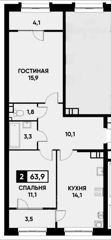 2-к кв. Ставропольский край, Ставрополь ул. Андрея Голуба, 16к1 (64.0 ... - Фото 0