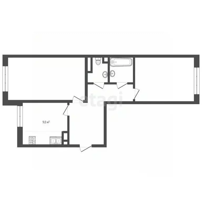 2-к кв. Ямало-Ненецкий АО, Ноябрьск Магистральная ул., 101 (48.3 м) - Фото 2